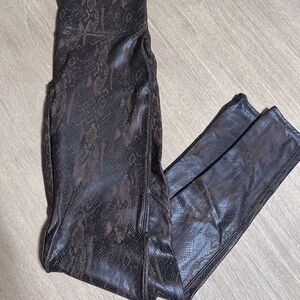SPANX Brown Snakeskin Leggings - M